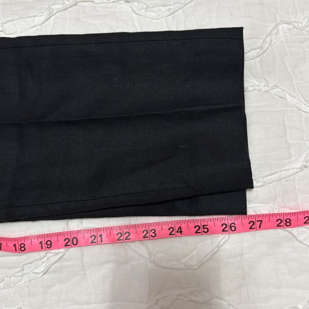 Like New J. Crew Kate Linen Blend Straight Leg Stretch Pants, Black 0 - Picture 8 of 9